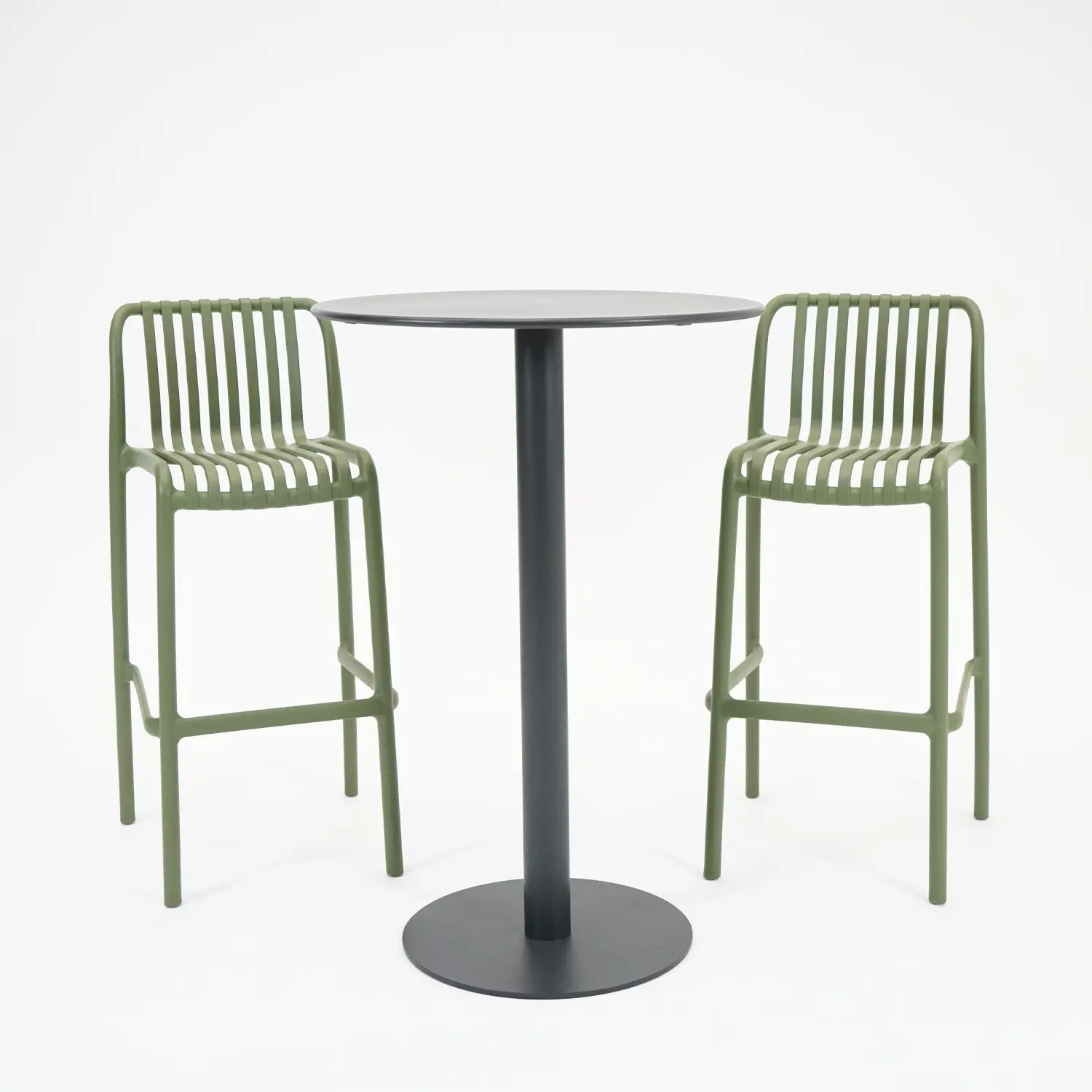 Barset 2x Porto Barstoelen met Santo Bartafel 70 Groen Zwart Vita afbeelding