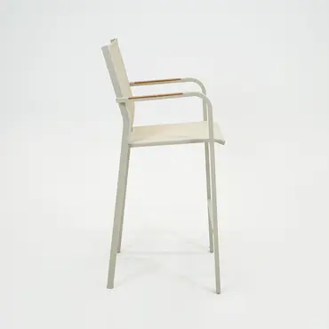 Barstoel Quenza stapelbaar creme heat zijkant, Vita, Tuincentrumoutlet.com