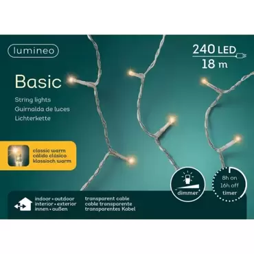 Basic string lights l18m klassiek warm, Lumineo, tuincentrumoutlet