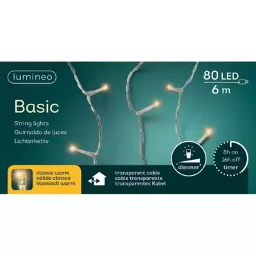 Basic string lights rice l6m, Lumineo, tuincentrumoutlet