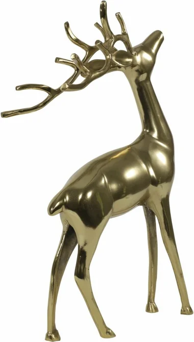Beeld staand hert alu l30b15h48 gd, Lesli Living, Tuincentrumoutlet.com