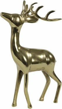 Beeld staand hert alu l30b15h48 gd, Lesli Living, Tuincentrumoutlet.com