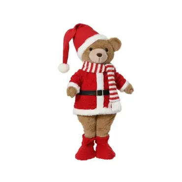 Beer polyester l29b14h51cm rood, Mica decorations, tuincentrumoutlet.com
