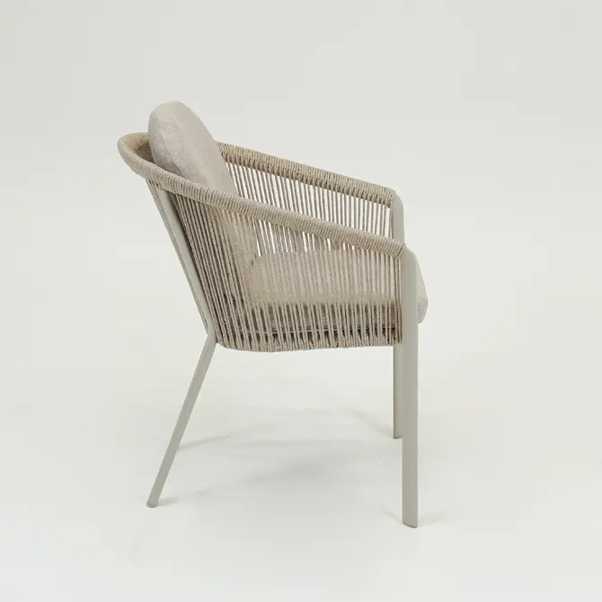 Belladonne fauteuil creme zijkant, Vita tuinmeubels, Tuincentrumoutlet.com