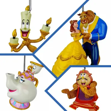 Belle en het Beest kerstballen Disney set van 4, kurtadler, tuincentrumoutlet