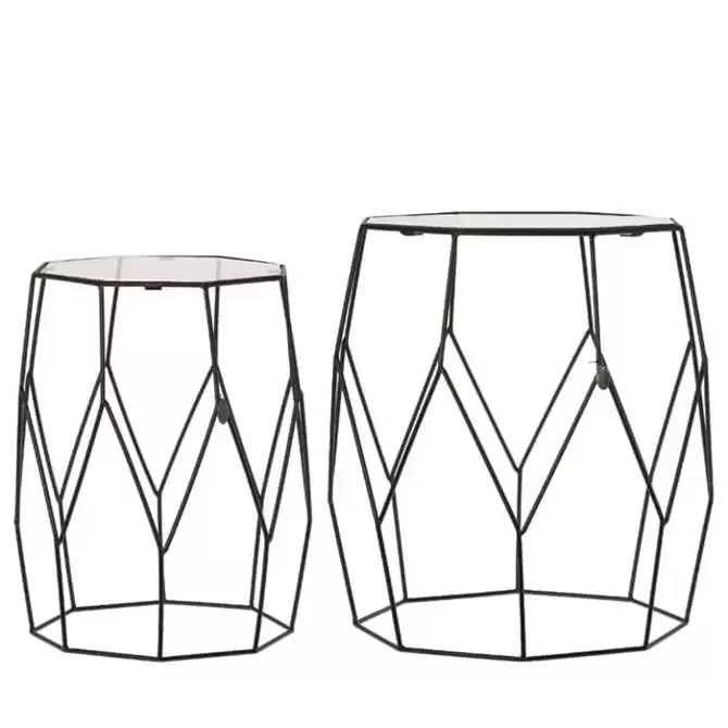Bijzettafel Amaro - zwart set van 2