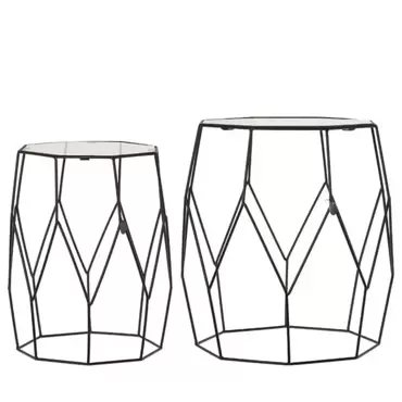 Bijzettafel Amaro - zwart set van 2