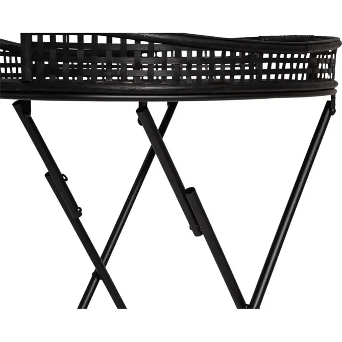 Bijzettafel levi l55b38h62cm zwart detail, Lesli living, tuincentrumoutlet