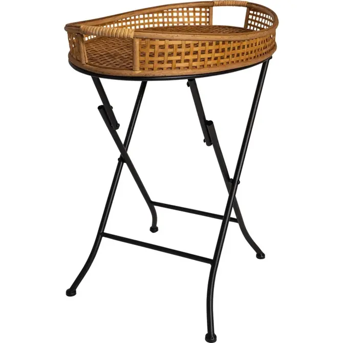 Bijzettafel levi naturel l55b38h62cm, Lesli Living, tuincentrumoutlet
