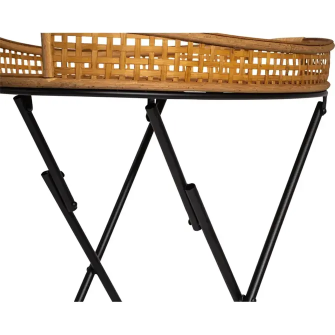 Bijzettafel levi naturel l55b38h62cm detail, Lesli Living, tuincentrumoutlet