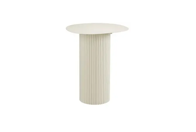 Bijzettafel lux d40h50cm off white, Mica Decorations, tuincentrumoutlet.com