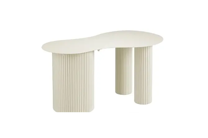 Bijzettafel lux d80h40cm off white, Mica Decorations, tuincentrumoutlet.com