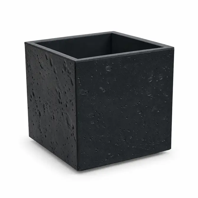Bloembak Sierra 29x29x29cm zwart, Vita Tuinmeubelen, tuincentrumoutlet.com
