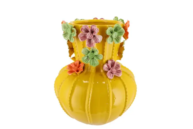 FLOWER YELLOW VASE 22X27CM, Daan Kromhout, tuincentrumoutlet