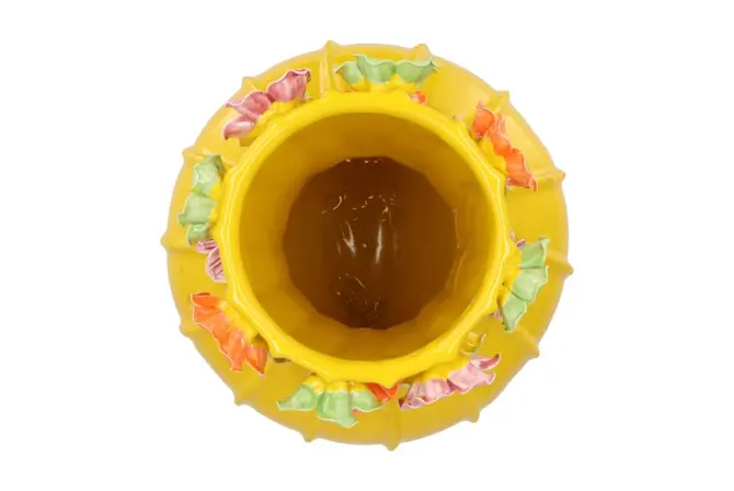 FLOWER YELLOW VASE 22X27CM bovenaanzicht, Daan Kromhout, tuincentrumoutlet