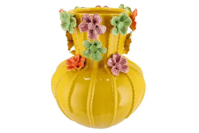 FLOWER YELLOW VASE 26X33CM, Daan Kromhout, tuincentrumoutlet