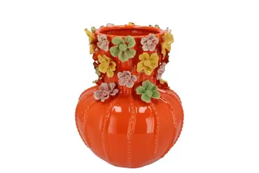 FLOWER ORANGE VASE 22X27CM, Daan Kromhout, tuincentrumoutlet