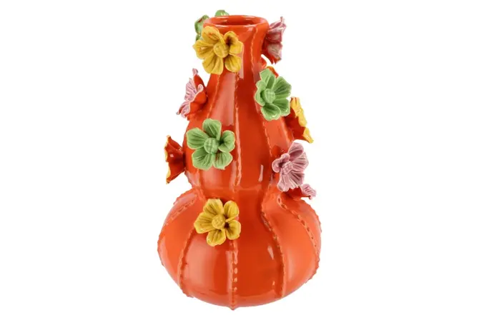 FLOWER ORANGE VASE BUBBELS 19X31CM, Daan Kromhout, tuincentrumoutlet