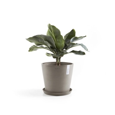 Pot amsterdam taupe d40h36cm met onderschotel, Ecopots, tuincentrumoutlet