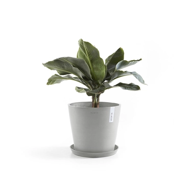 Pot amsterdam witgrijs d40h36cm met onderschotel, Ecopots, tuincentrumoutlet