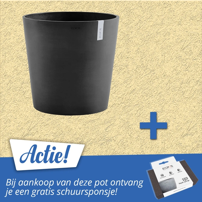 Pot amsterdam d50cm donkergrijs aanbieding, Ecopots, tuincentrumoutlet