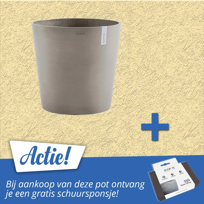 Pot amsterdam taupe d50h46cm bundel ecopots tuincentrum outlet