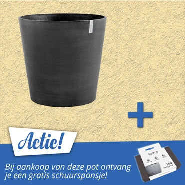 Pot amsterdam+wiel d80 donkergrijs aanbieding, Ecopots, tuincentrumoutlet