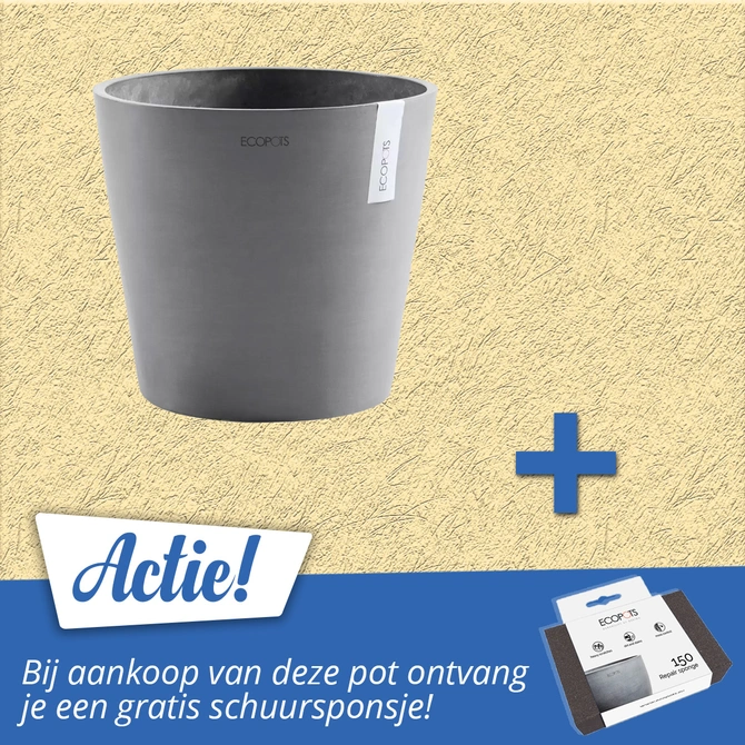 Pot amsterd+waterres d40cm grijs aanbieding, Ecopots, tuincentrumoutlet