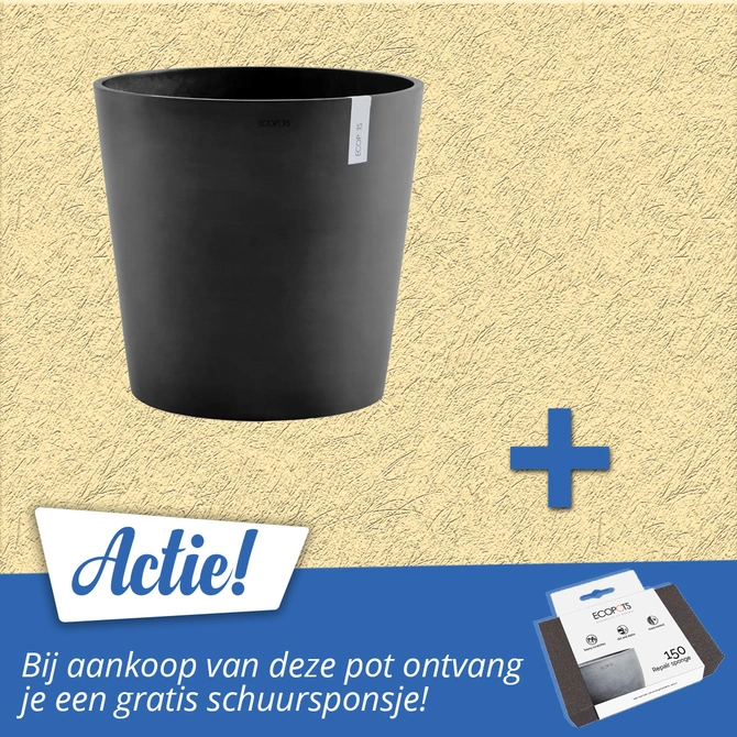 Pot amsterd+waterres d50cm donkergr aanbieding, Ecopots, tuincentrumoutlet