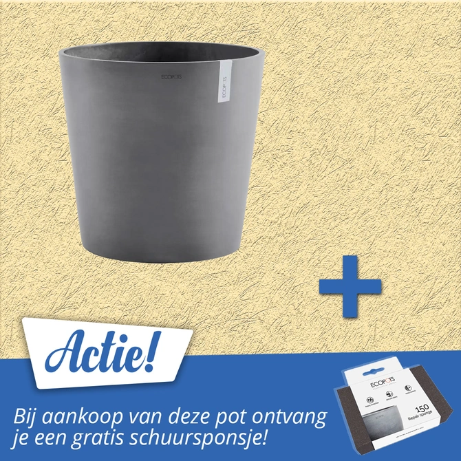 Pot amsterd+waterres d50cm grijs aanbieding, Ecopots, tuincentrumoutlet