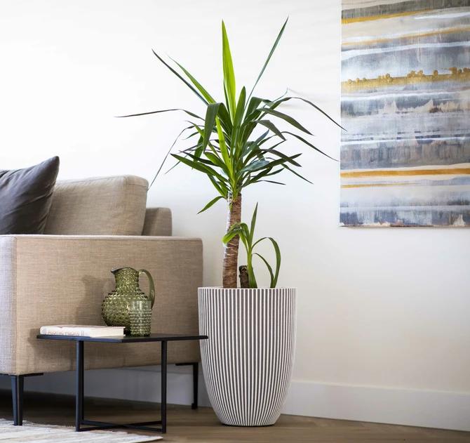 Bloempot Bol Groove NL Ivoor Wit Elegant Laag 46 58 Capi Europe - afbeelding 2