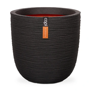 Planter ball Rib NL 35x34 black, Capi Europe, tuincentrumoutlet