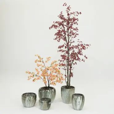 Pot egg hg emperor d39h42 groen met planten, Mega collections, Tuincentrumoutlet.com