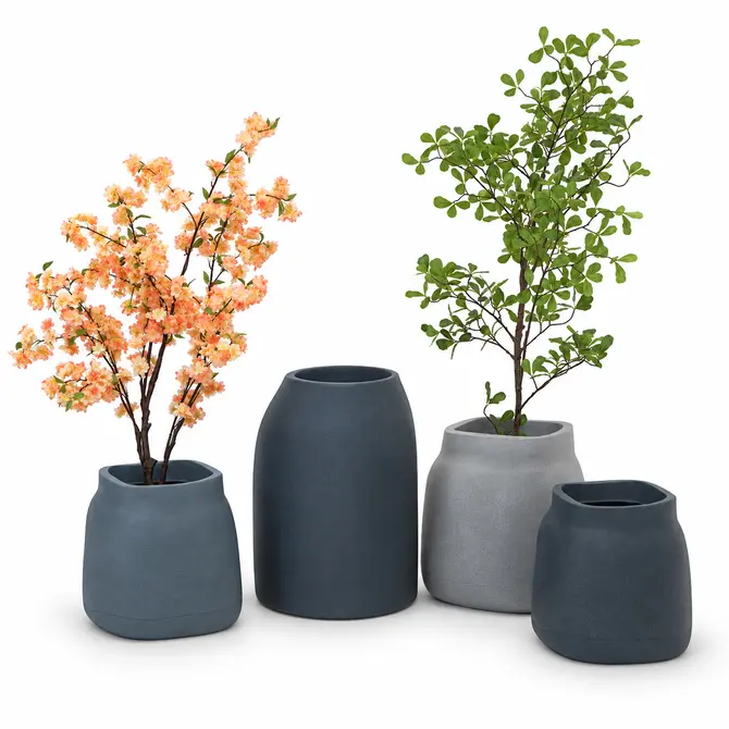 Bloempot Epocco 48x48x60cm antraciet set, vita, tuincentrumoutlet.com,