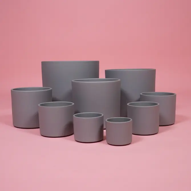 Pot era d19.5h17.5cm grijs sand sfeer, Mica Decorations, Tuincentrum Outlet