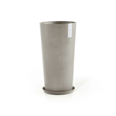 Pot amsterdam xtr hg taupe d90cm met onderschotel, Ecopots, tuincentrumoutlet