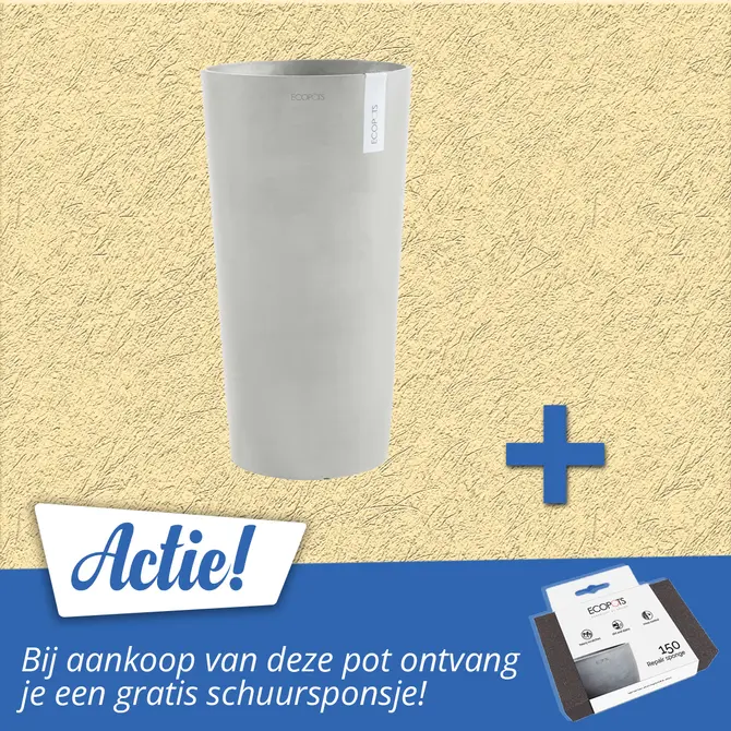 Pot amsterdam xtr hg wit grijs d90 actie, Ecopots, tuincentrumoutlet