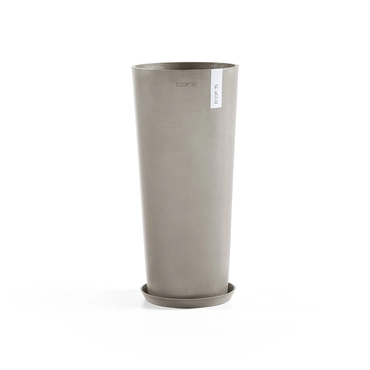 Pot amsterdam high d76cm taupe met onderschotel, Ecopots, tuincentrumoutlet