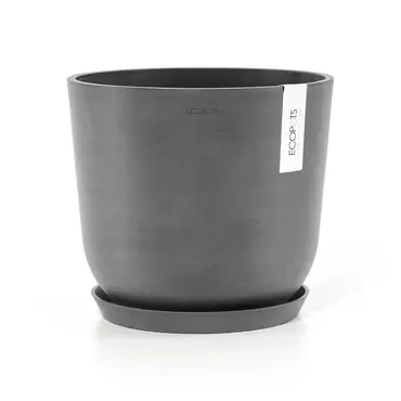 Oslo Grey 25 met onderzetter, Ecopots, tuincentrumoutlet