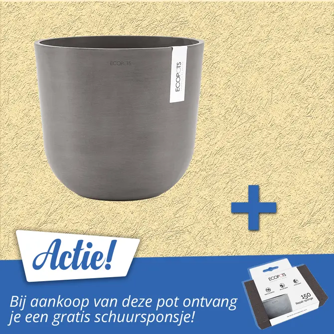 Pot oslo d25cm taupe actie, Ecopots, tuincentrumoutlet