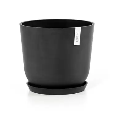 Oslo Dark Grey 35 met onderzetter, Ecopots, tuincentrumoutlet