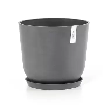 Oslo Grey 35 met onderzetter, Ecopots, tuincentrumoutlet