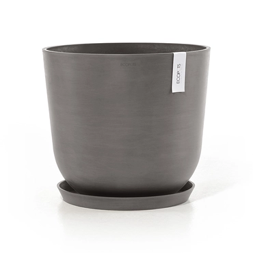 Pot oslo d45cm taupe met onderschotel, Ecopots, tuincentrumoutlet