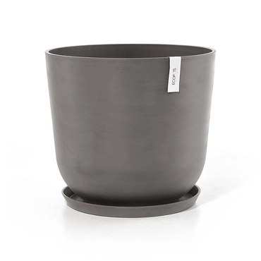 Pot oslo d55cm taupe met onderschotel, Ecopots, tuincentrumoutlet