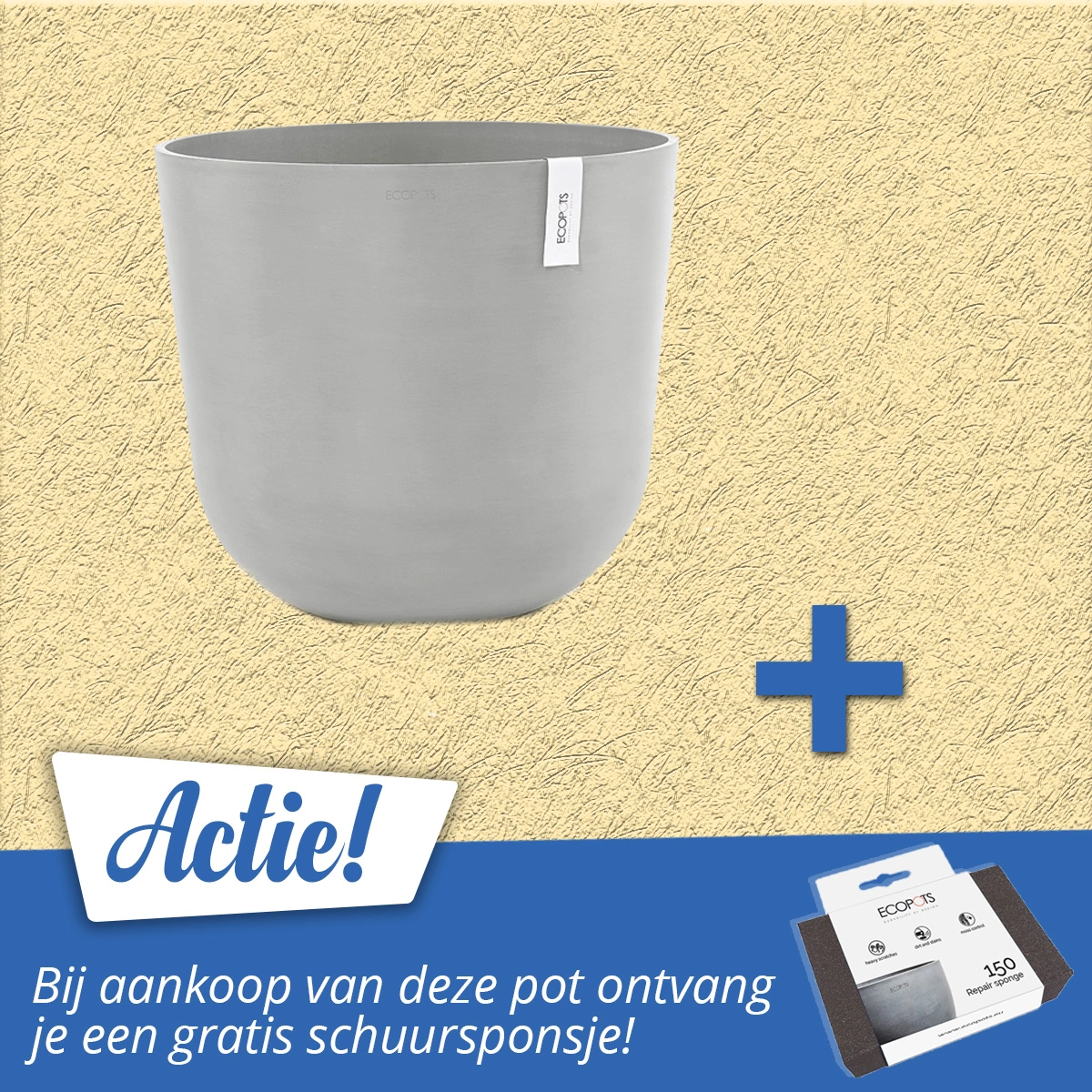 Bloempot Oslo 55 cm Grijs Lichtgrijs Ecopots - Tuincentrum Outlet