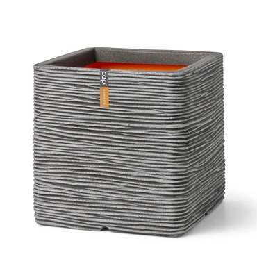 Planter square Rib NL 40x40x40 anthracite, Capi Europe, tuincentrumoutlet