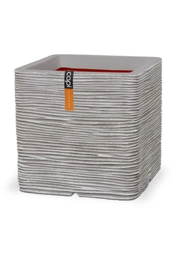 Planter square Rib NL 40x40x40 ivory, Capi Europe, tuincentrumoutlet