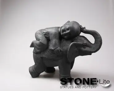 Boeddha olifant l55b24h44cm zwart, imhof&stevens, tuincentrumoutlet