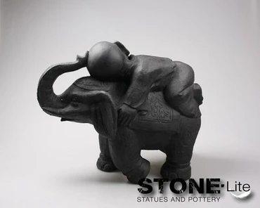 Boeddha olifant l55b24h44cm zwart, imhof&stevens, tuincentrumoutlet