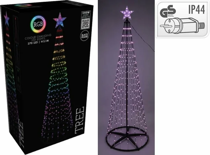 BOOM 210CM 370LED RGB ZWART FR, koopman, tuincentrumoutlet.com